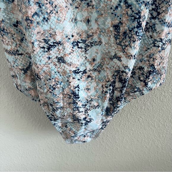 Kona Sol Watercolor Abstract Animal Print Earthy One Piece Strappy Swimsuit L - Picture 5 of 11